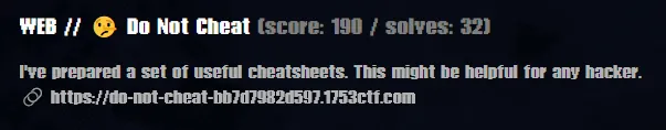 Do Not Cheat