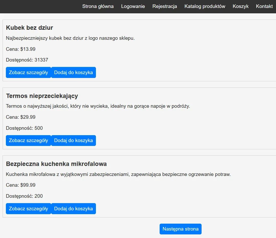 Product catalog